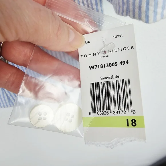 Tommy Hilfiger Blue & White Striped Blazer NWT size 18 - Picture 3 of 8